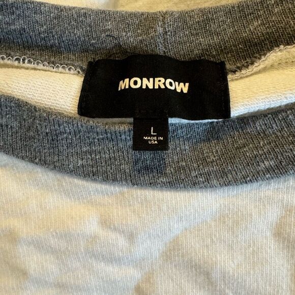 Monrow Striped Sleeve Sweatshirt - Picture 8 of 9